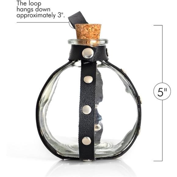 Dark Magic Potion Bottle - Faux Leather Harness with Holster Loop, Halloween - Picture 3 of 6